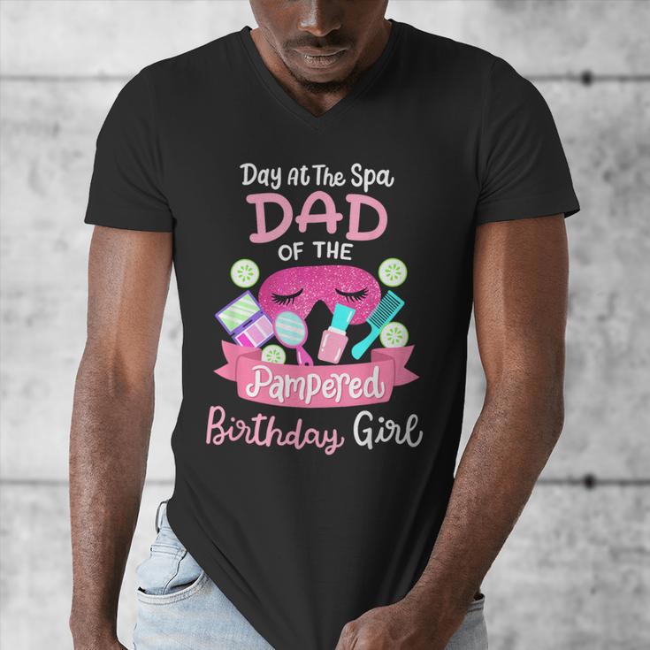 Spa Birthday Party Dad Of The Pampered Bday Girl Family Men's V-Neck T-Shirt