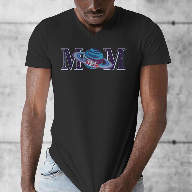 Space Mom Family Matching Dad Space Birthday Theme Party Men's V-Neck T-Shirt