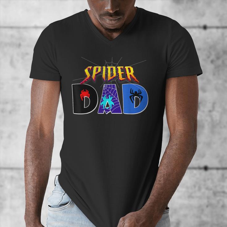 Spider Dad Shirt Birthday Fathers Day Halloween Costumes Pjs Men's V-Neck T-Shirt