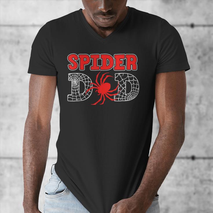 Spider Dad Spidey Birthday Family Matching Kid Daddy Spiders Men's V-Neck T-Shirt