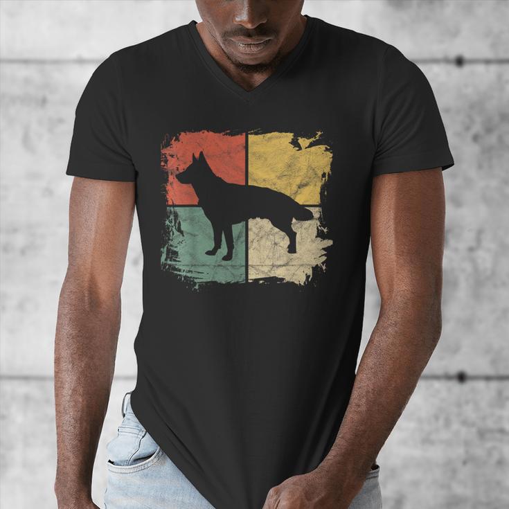 Square Retro German Shepherd Owner Dog Shepard Dad Mom Men's V-Neck T-Shirt