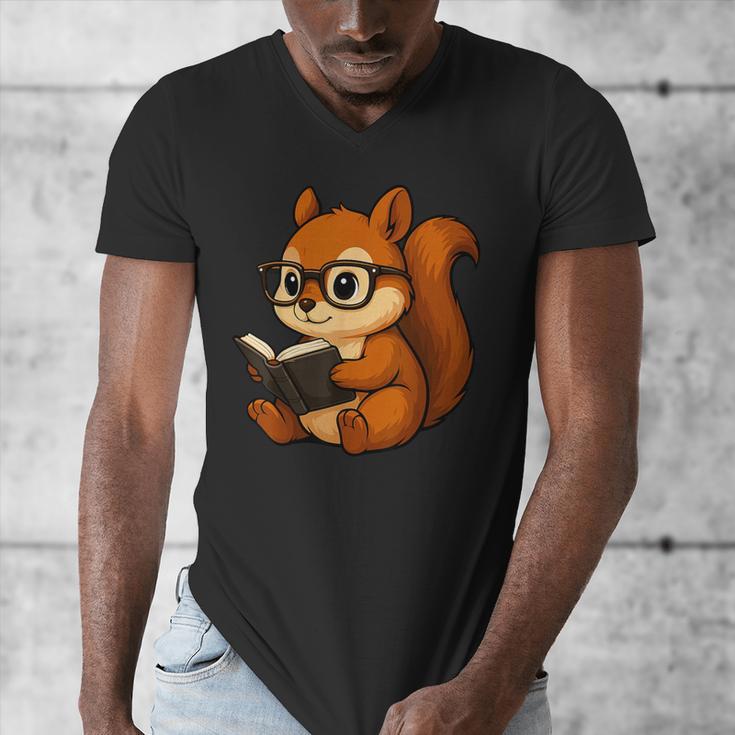 Squirrel Reading Book Lover Men's V-Neck T-Shirt Squirrel Reading Book Lover Men's V-Neck T-Shirt