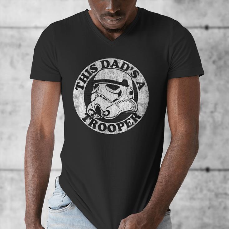 Star Wars Father's Day Stormtrooper This Dad Is A Trooper Circle Men's V-Neck T-Shirt