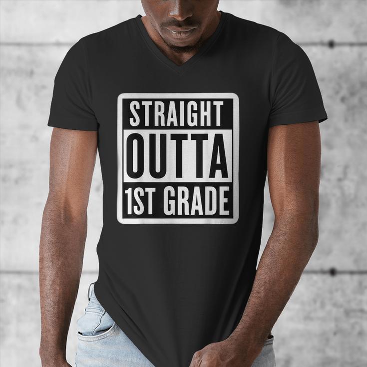 Straight Outta 1st Grade First Graduate Graduation Student Men's V-Neck T-Shirt