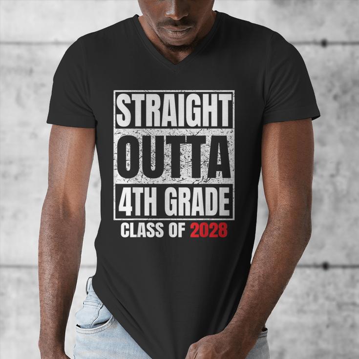 Straight Outta 4th Grade Graduation Class 2028 Fourth Grade Men's V-Neck T-Shirt