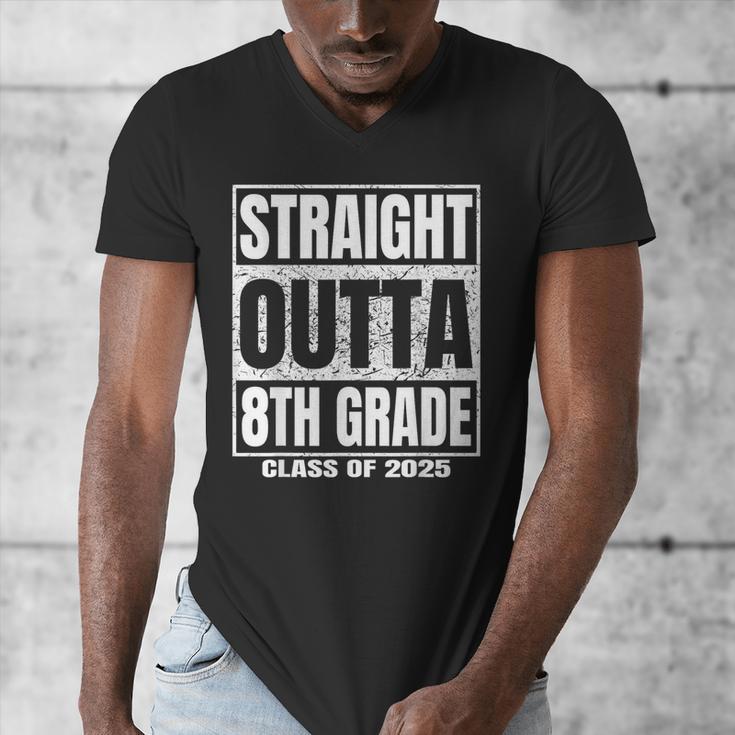 Straight Outta 8th Grade Graduation 2025 Eighth Grade Men's V-Neck T-Shirt