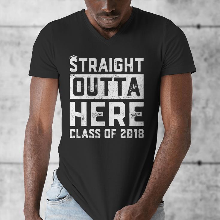Straight Outta Here Class Of 2018 Senior Graduation Men's V-Neck T-Shirt