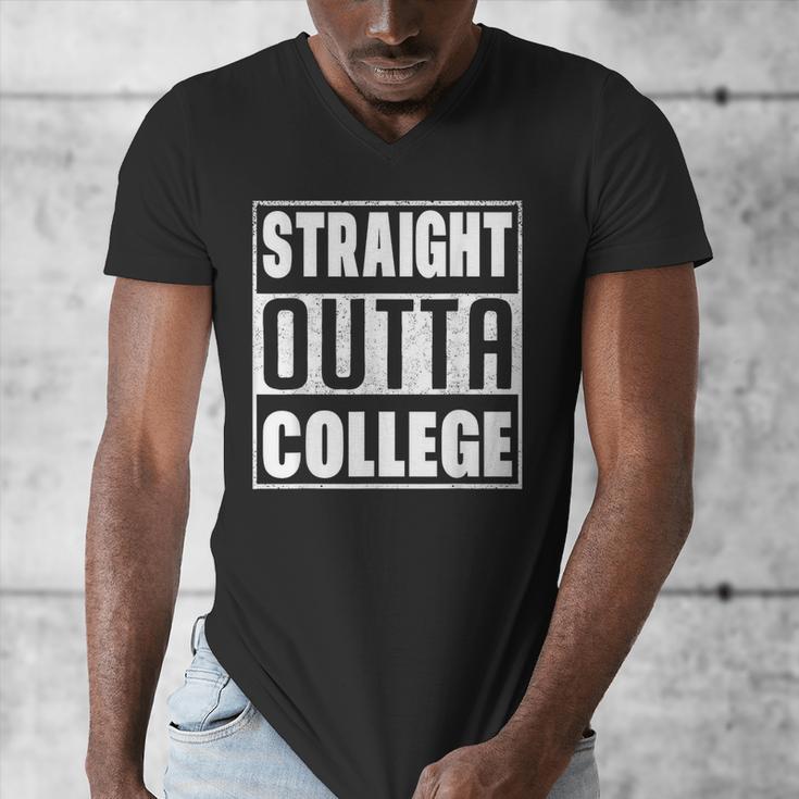 Straight Outta College Graduate Graduation 2025 Grad Men Men's V-Neck T-Shirt