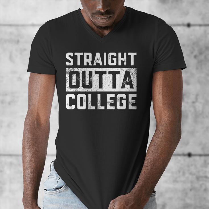 Straight Outta College Graduation Adult Men's V-Neck T-Shirt