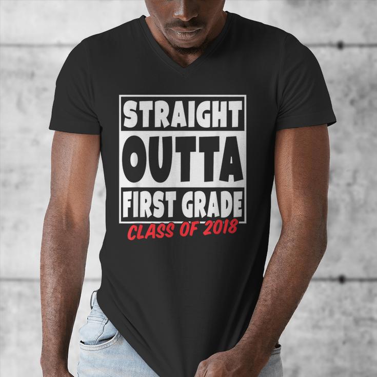 Straight Outta First Grade Class Of 2018 Graduation Men's V-Neck T-Shirt