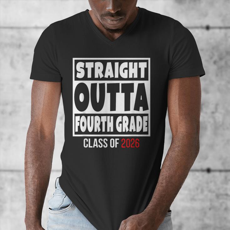 Straight Outta Fourth Grade Class Of 2026 Shirt Graduation Men's V-Neck T-Shirt