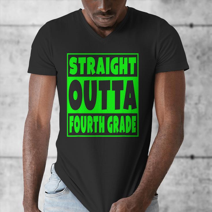 Straight Outta Fourth Grade Graduation Class Men's V-Neck T-Shirt