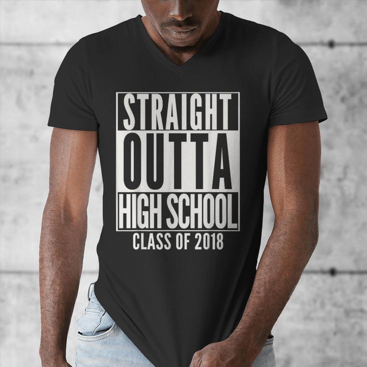 STRAIGHT OUTTA HIGH SCHOOL 2018 Grad Graduation Men's V-Neck T-Shirt