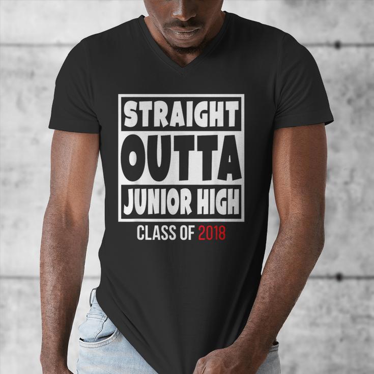 Straight Outta Junior High Class Of 2018 Graduation Shirt Men's V-Neck T-Shirt