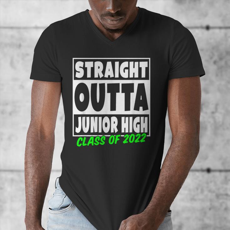 Straight Outta Junior High School Class Of 2022 Graduation Men's V-Neck T-Shirt
