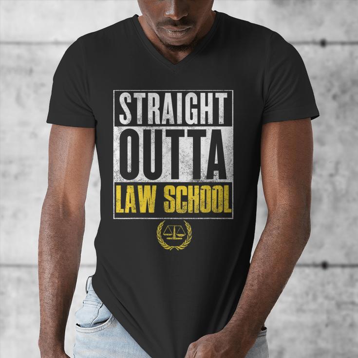 Straight Outta Law School Graduation Tshirt Law School Men's V-Neck T-Shirt
