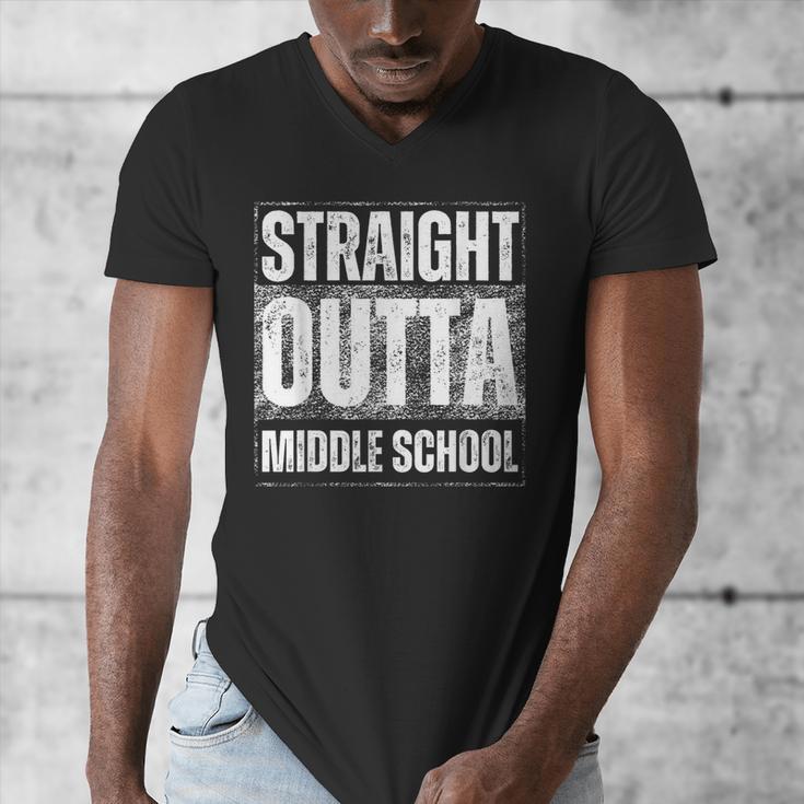 Straight Outta Middle School Class Of 2024 Graduation Men's V-Neck T-Shirt