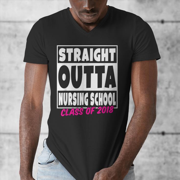 Straight Outta Nursing School Class Of 2018 Graduation Men's V-Neck T-Shirt