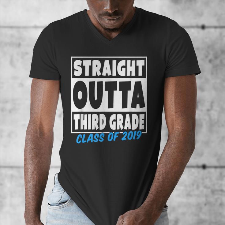 Straight Outta Third Grade Class Of 2019 Graduation Men's V-Neck T-Shirt