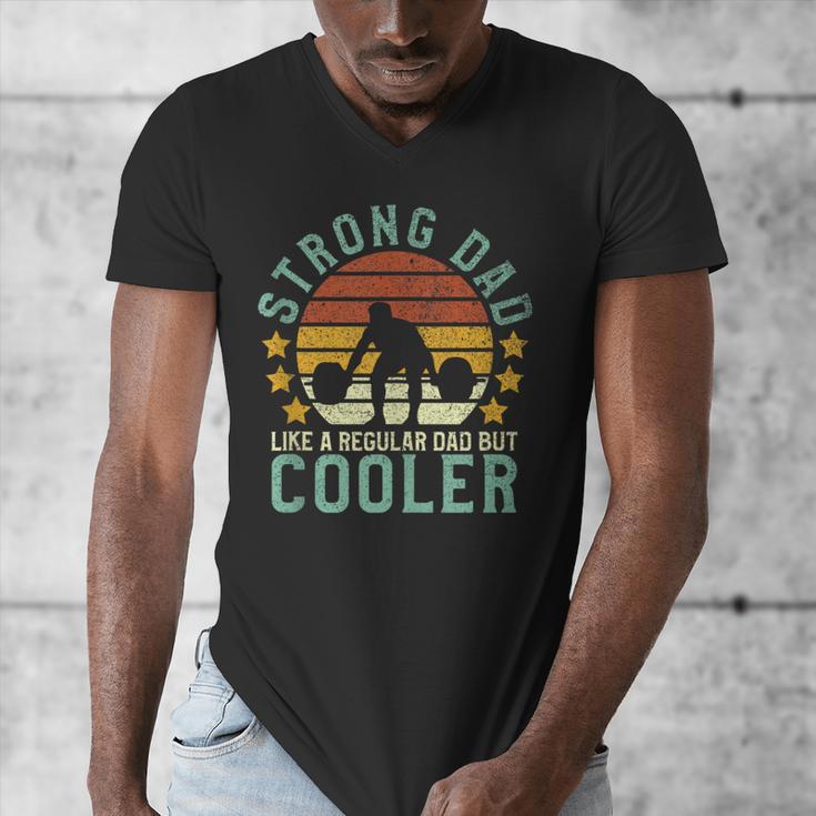 Strong Dad Workout Weight Lifting Father's Day Men's V-Neck T-Shirt