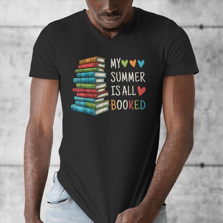 My Summer Is All Booked Book Reading Book Lover Men's V-Neck T-Shirt