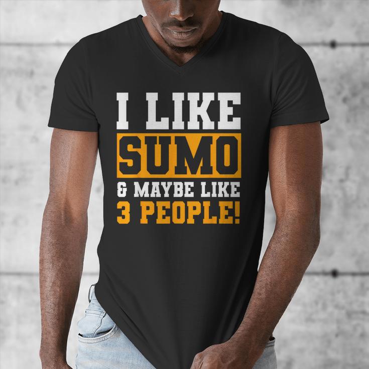 Sumo Wrestling Introvert Wrestler Sumotori Japanese Sport Men's V-Neck T-Shirt