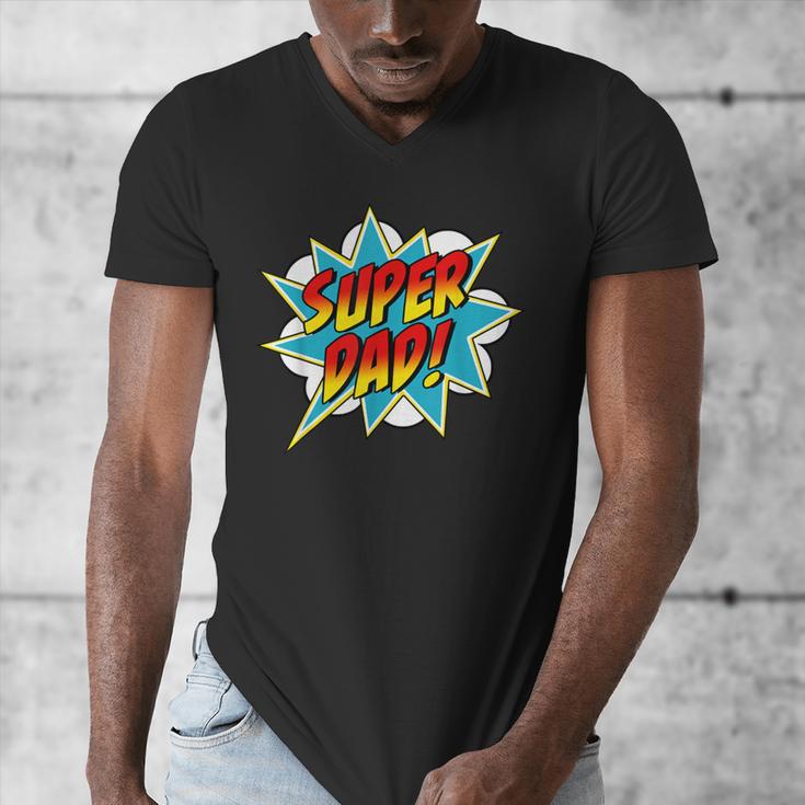 Super Dad Comic Book Superhero Father's Day Men's V-Neck T-Shirt