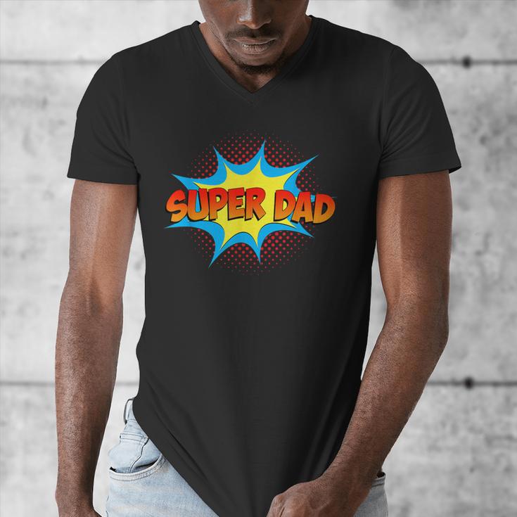 Super Dad Family Matching Superhero Comics Set Fathers Day Men's V-Neck T-Shirt