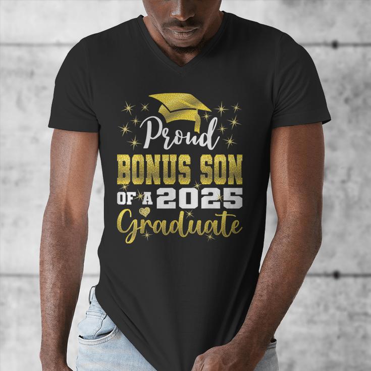Super Proud Bonus Son Of 2025 Graduate Graduation Family Men's V-Neck T-Shirt