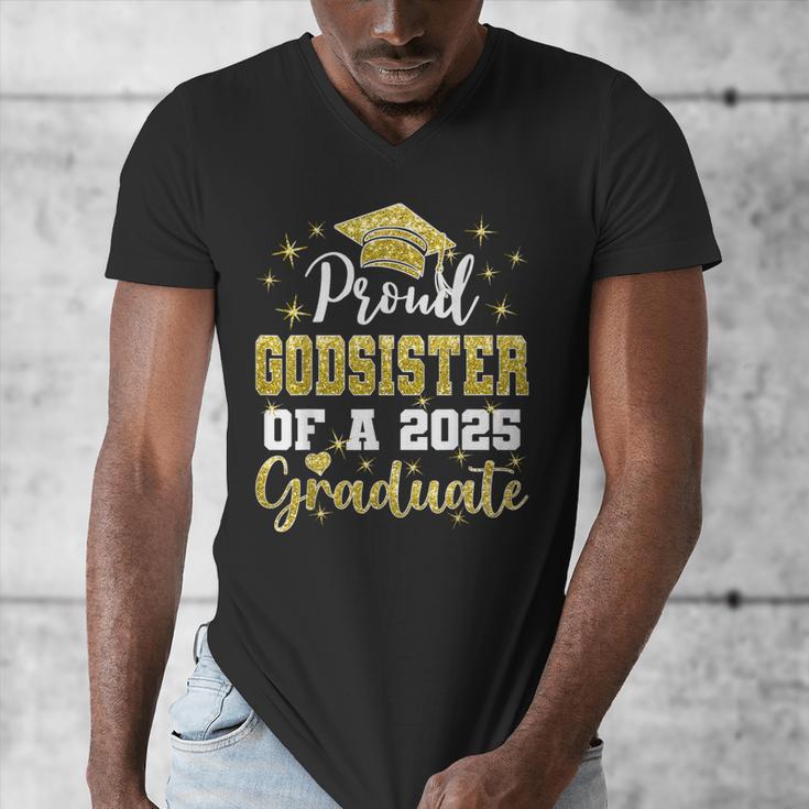 Super Proud Godsister Of 2025 Graduate Graduation Family Men's V-Neck T-Shirt
