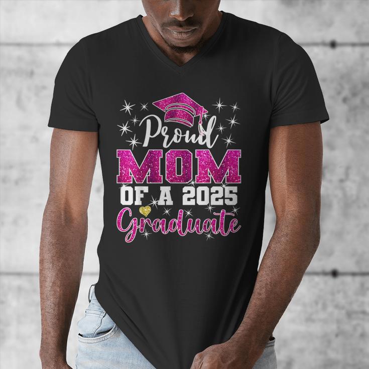 Super Proud Mom Of 2025 Graduate Senior Graduation Family Men's V-Neck T-Shirt