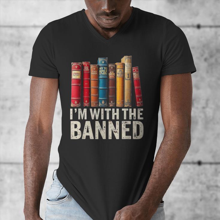 Support Banned Books Freedom I'm With The Banned Men's V-Neck T-Shirt