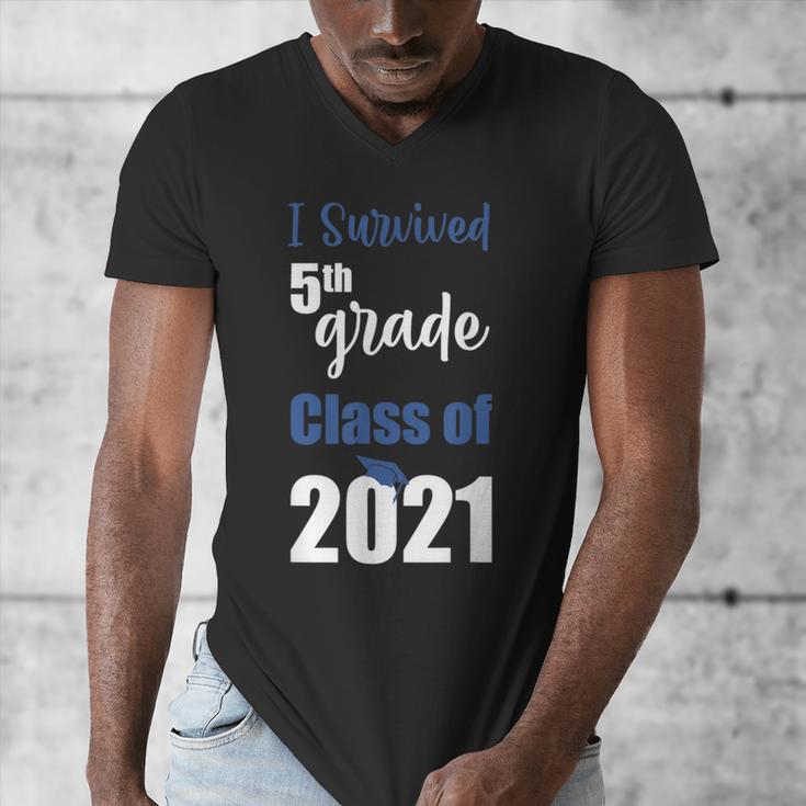 I Survived 5th Grade Class Of 2021 Quarantined Graduation 2 Men's V-Neck T-Shirt