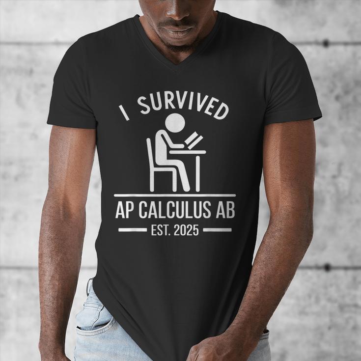I Survived AP Calculus AB Graduation Senior 2025 Men's V-Neck T-Shirt