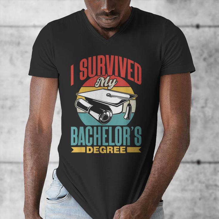 I Survived My Bachelor's Degree Party Bachelor Graduation Men's V-Neck T-Shirt