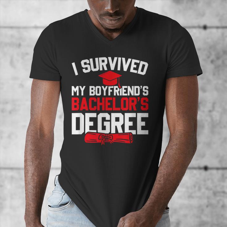 I Survived My Boyfriend's Bachelor's Degree Graduation Men's V-Neck T-Shirt