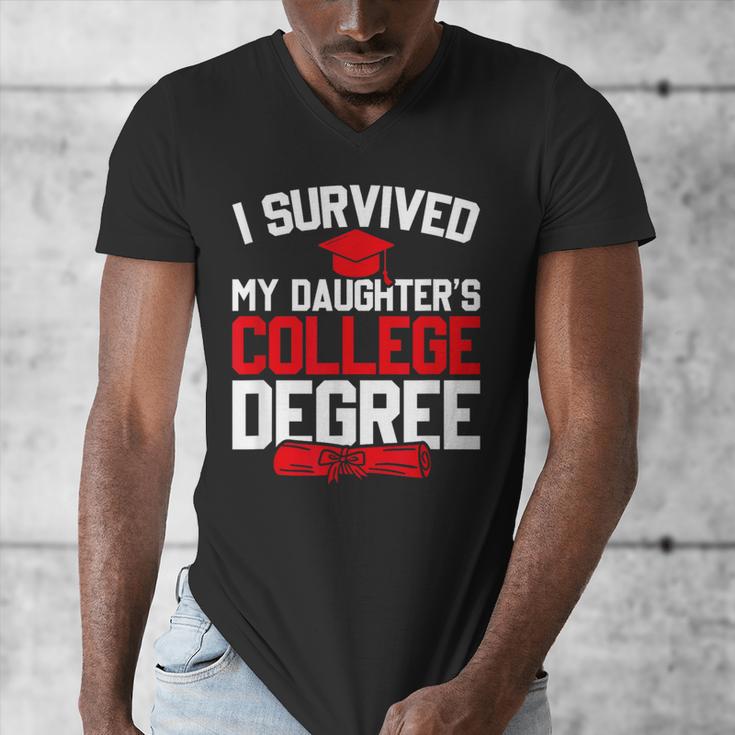 I Survived My Daughter's College Degree College Graduation Men's V-Neck T-Shirt