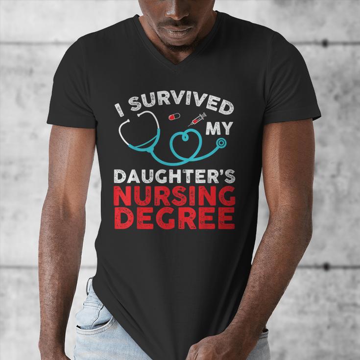I Survived My Daughter's Nurse Degree School Graduation Men's V-Neck T-Shirt