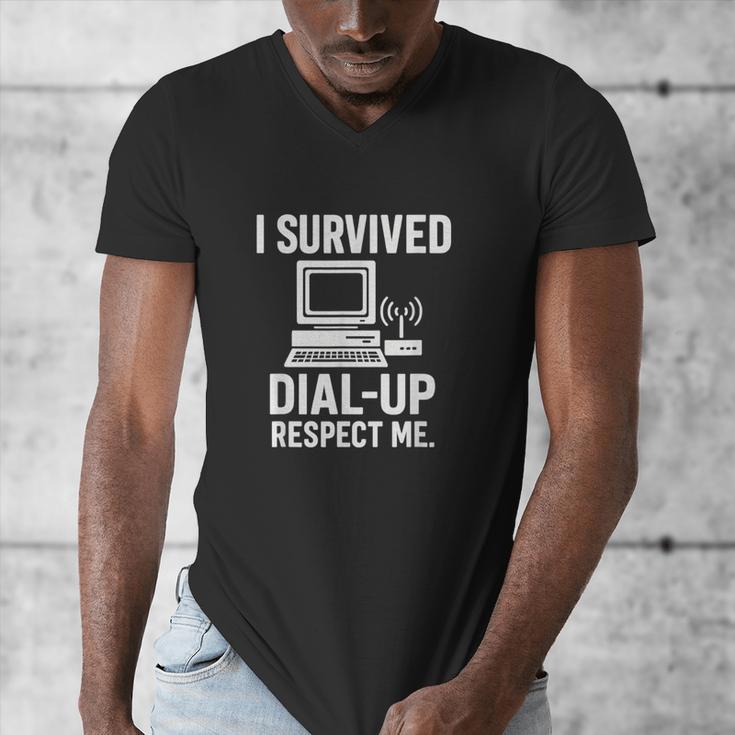 I Survived Dial-Up Internet – Retro 90s Nostalgia Men's V-Neck T-Shirt I Survived Dial-Up Internet – Retro 90s Nostalgia Men's V-Neck T-Shirt