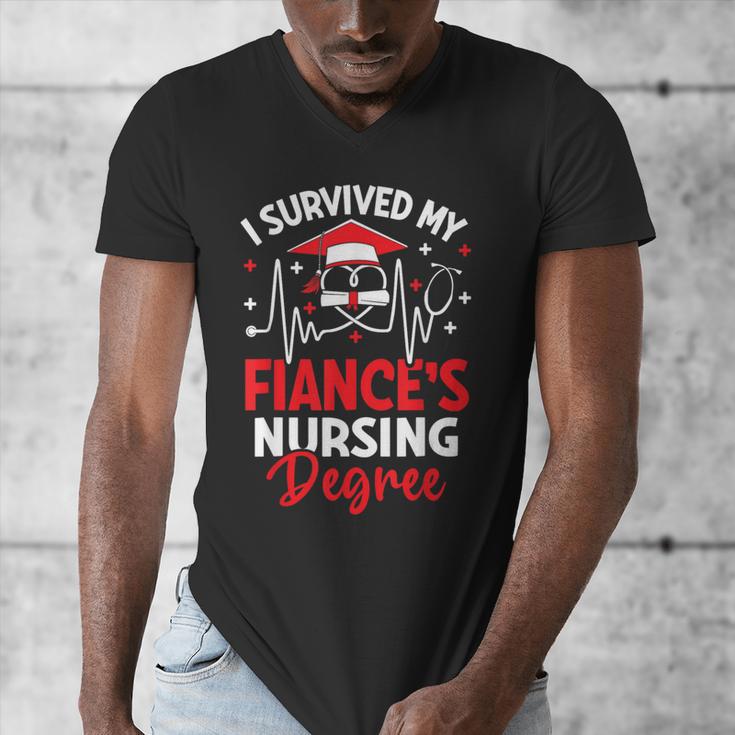 i Survived My Fiance's Nursing Degree Graduation Gifts Men's V-Neck T-Shirt