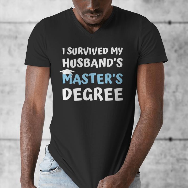 i Survived My Husbands Masters Degree College Graduation Men's V-Neck T-Shirt