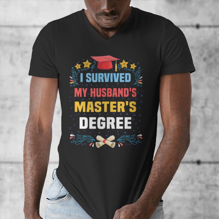 I Survived My Husband's Masters Degree Graduation Men's V-Neck T-Shirt