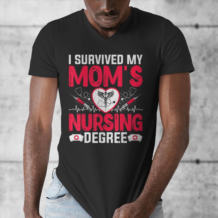 I Survived My Mom’s Nursing Degree Nurse Nursing Graduation Men's V-Neck T-Shirt