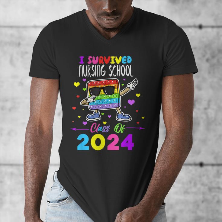 I Survived Nursing School Of 2024 Student Graduation 2024 Men's V-Neck T-Shirt