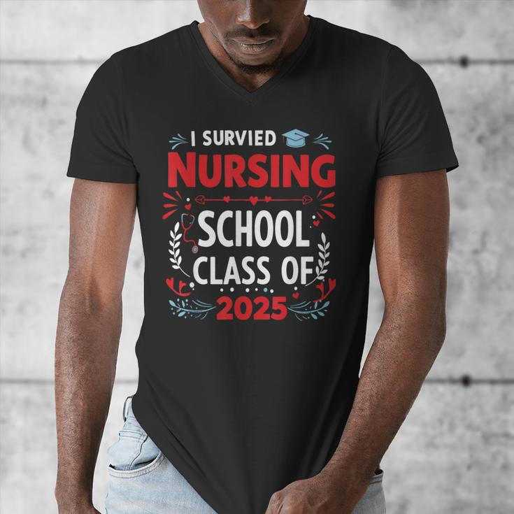 I Survived Nursing School Class Of 2025 Nurse Graduation Men's V-Neck T-Shirt