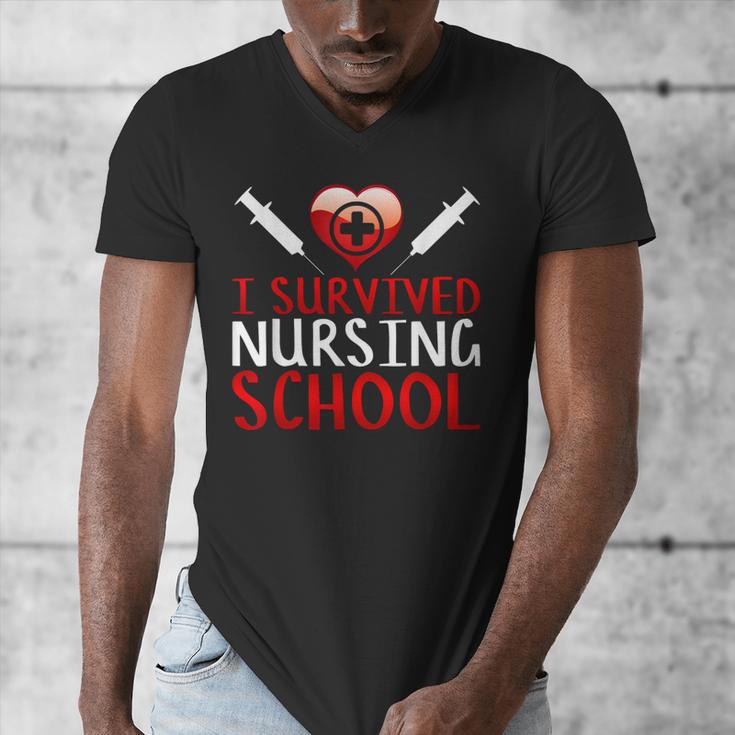 I Survived Nursing School Graduation Cool Men's V-Neck T-Shirt