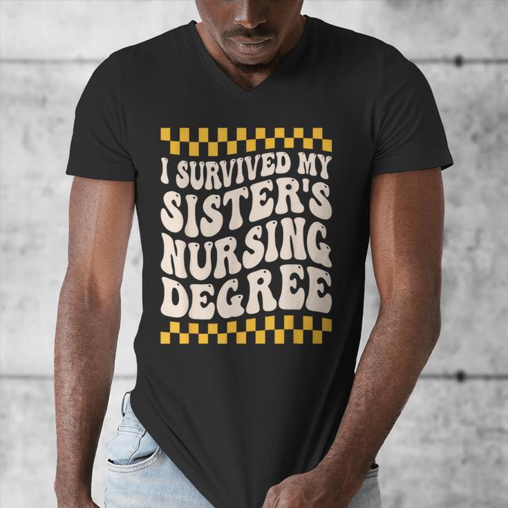 i Survived My Sisters Nursing Degree School Graduation Party Men's V-Neck T-Shirt