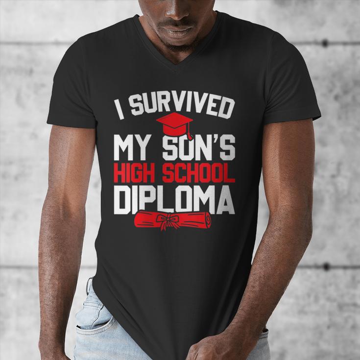 I Survived My Son's High School Diploma Graduation Men's V-Neck T-Shirt