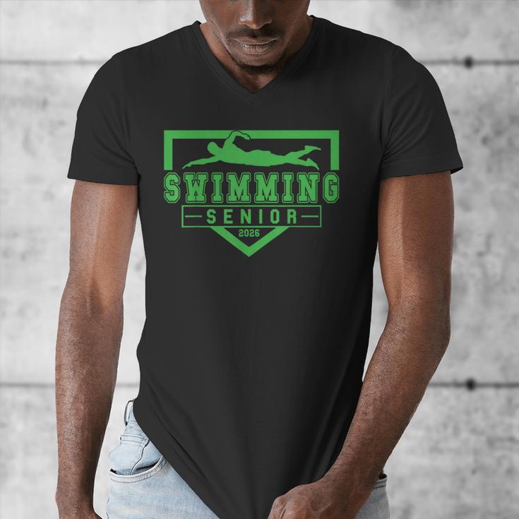 Swimming Senior Night Swim Senior 2026 Graduation 32 Men's V-Neck T-Shirt