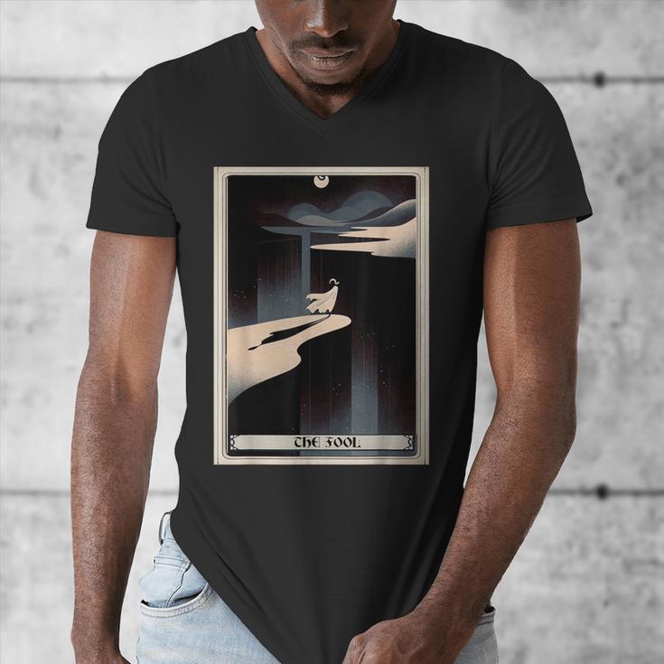 Tarot Cards Guide Book Esoteric Mysticism Clothing The Fool Tarot Card -Adults & Kids Small Short Sleeve Crew Neck Classic Fit Men's V-Neck T-Shirt
